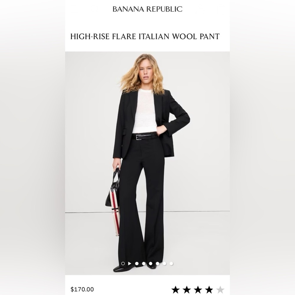 Banana Republic HIGH-RISE FLARE ITALIAN WOOL PANT - High Rise Modern Flare